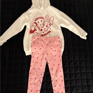 Disney Besties Forever Hoodie and Heart Leggings Set
